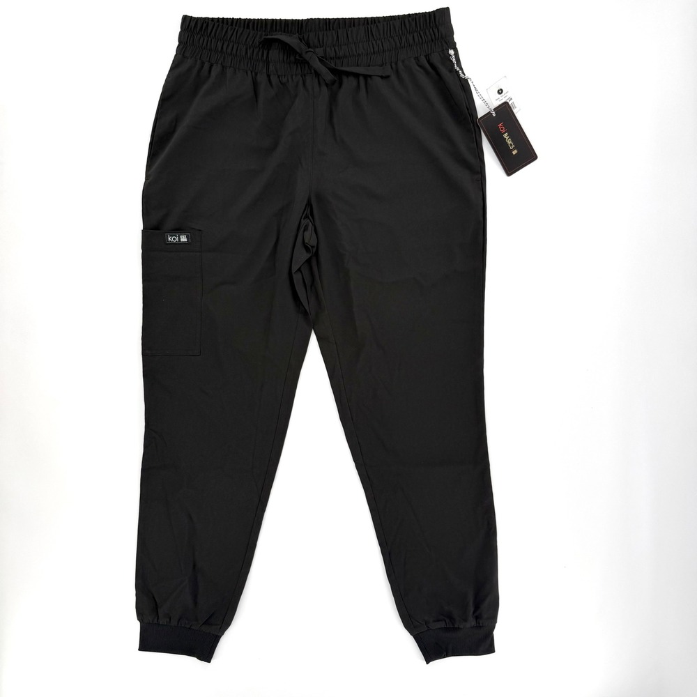 Koi Basics Gemma Jogger Women S Black New Scrub Pants Moisture Wicking Cargo